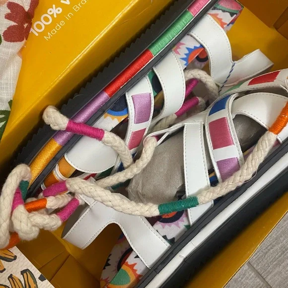 NEW Farm Rio Sunset Anatomic Braided Colorful Sandals / Size 9 / NEW IN BOX - Picture 7 of 10